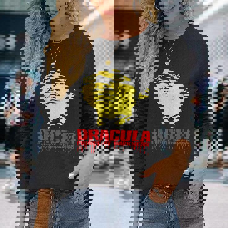 ハロウィン ホラー ドラキュラ ヴァンパイア ヴィンテージ コミックブック ムービー 長袖Tシャツ 彼女への贈り物