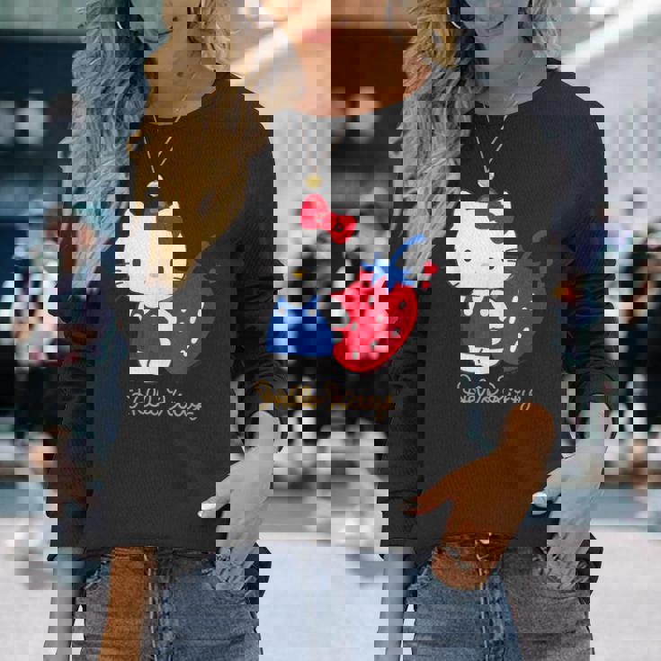 ハローキティ いちご ダークカラー 長袖Tシャツ 彼女への贈り物