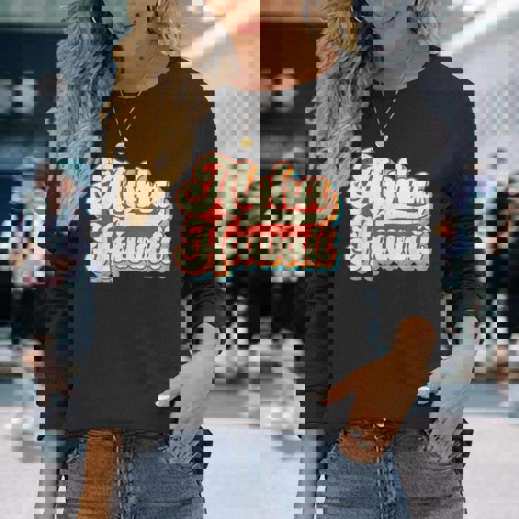 ハワイアン振動 長袖Tシャツ 彼女への贈り物