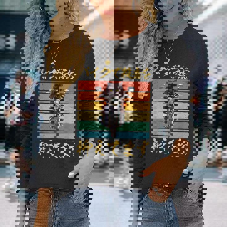 バイク 面白tシャツ 猫 おもしろ オートバイ メンズ モーターサイクル ツーリング 原付 ネタ 服 単車 長袖Tシャツ 彼女への贈り物