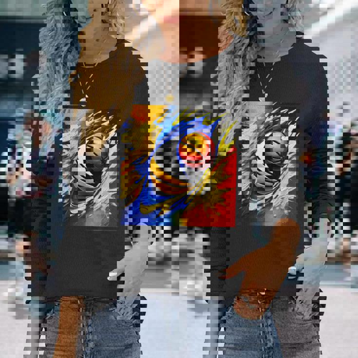 バスケットボール チーム スポーツ カラフル ボール バスケットボール愛好家 長袖Tシャツ 彼女への贈り物