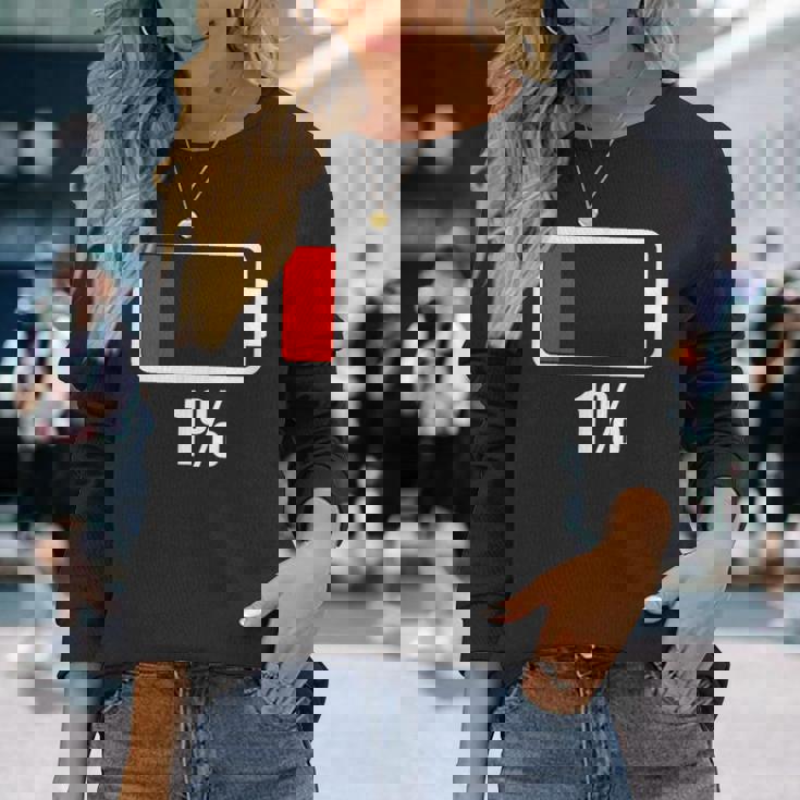 バッテリー残り1バッテリーデッドtシャツバッテリー低下 長袖Tシャツ 彼女への贈り物