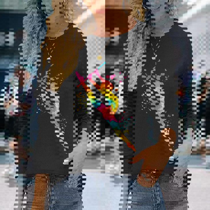 バトン付き体操 ガールズ キッズ 新体操 長袖Tシャツ 彼女への贈り物