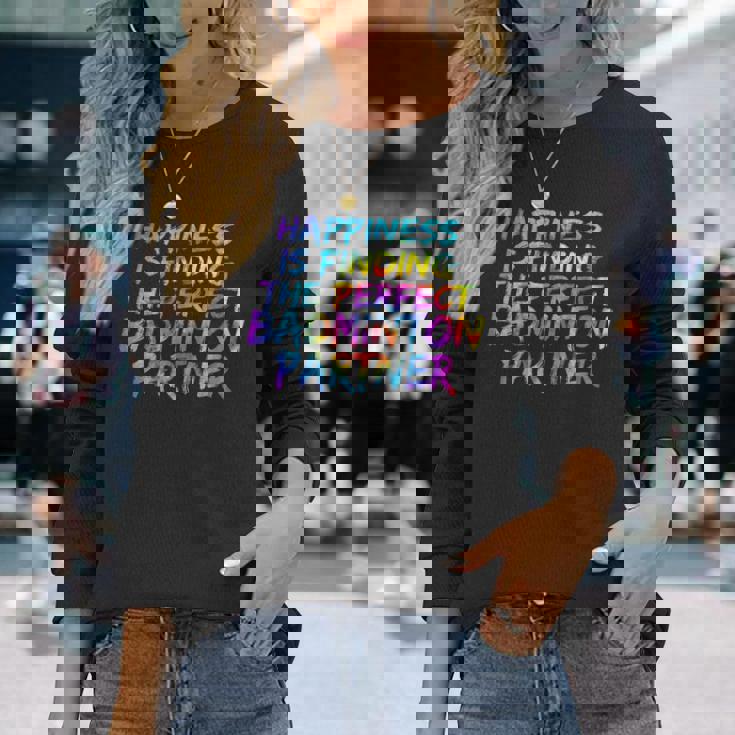 バドミントン ダブルスのパートナー選手 バドミントン チーム 長袖Tシャツ 彼女への贈り物