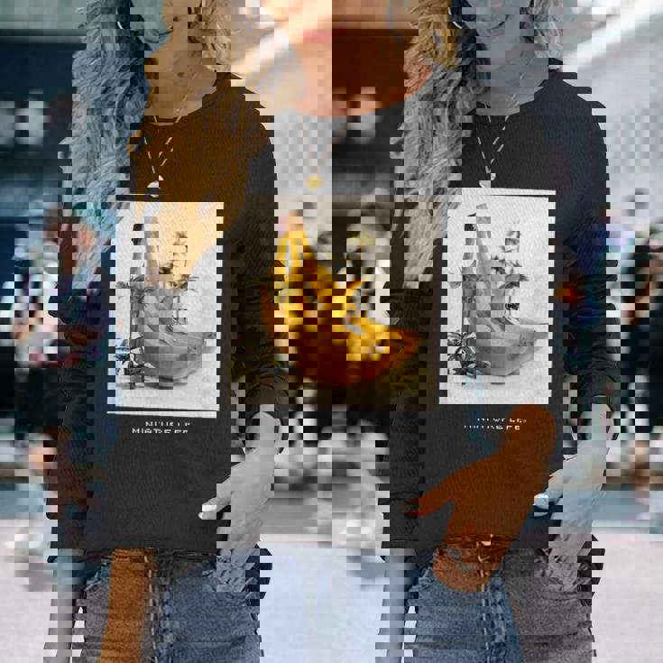 バナナの波はよく滑る 長袖Tシャツ 彼女への贈り物