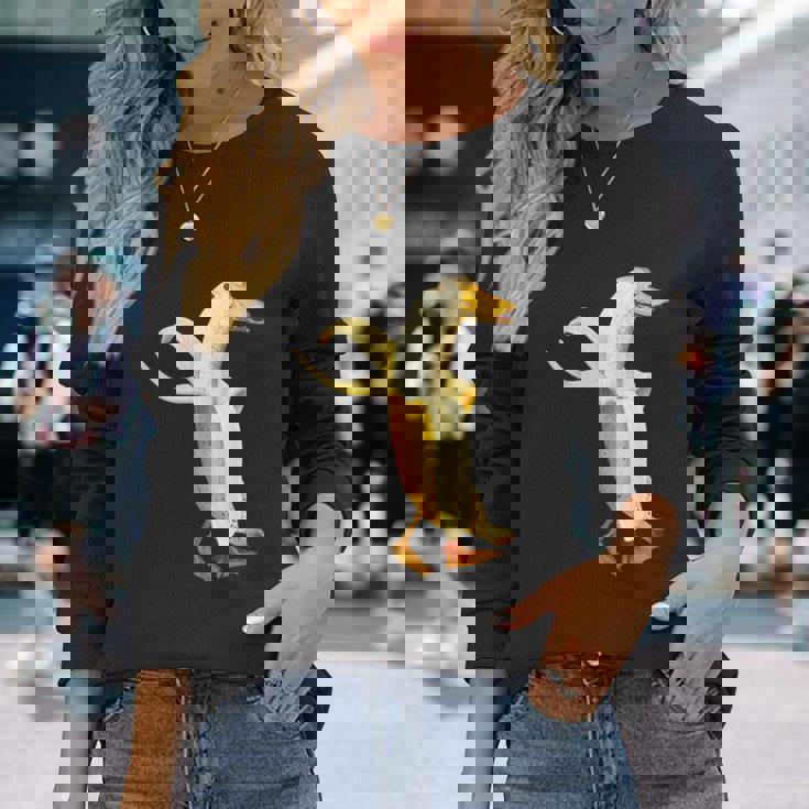 バナナアヒル。おかしいから人形の動物 長袖Tシャツ 彼女への贈り物