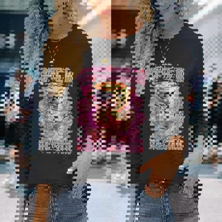 バレリーナ カプチーナ Ai ジェネラーレ イタリアンキャラクター ブレイン 長袖Tシャツ 彼女への贈り物