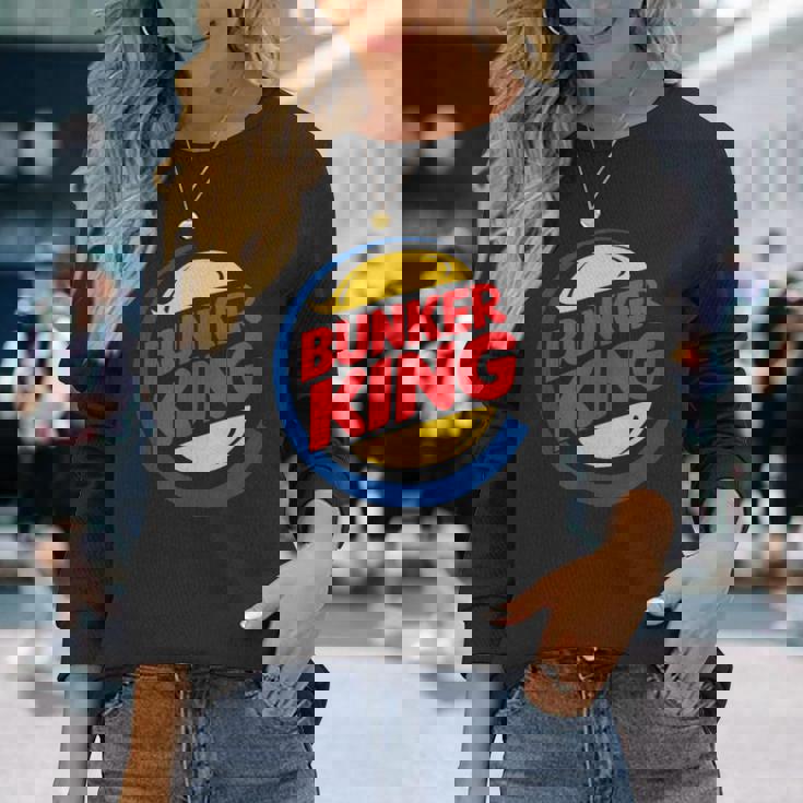 バンカーキング パロディ ファニー アンチトランプ 長袖Tシャツ 彼女への贈り物