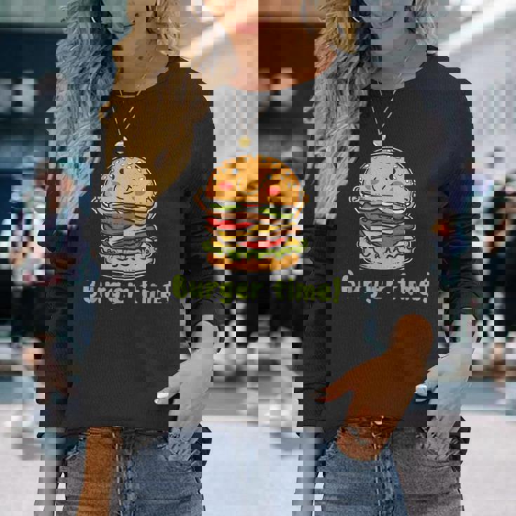 バーガータイム 長袖Tシャツ 彼女への贈り物