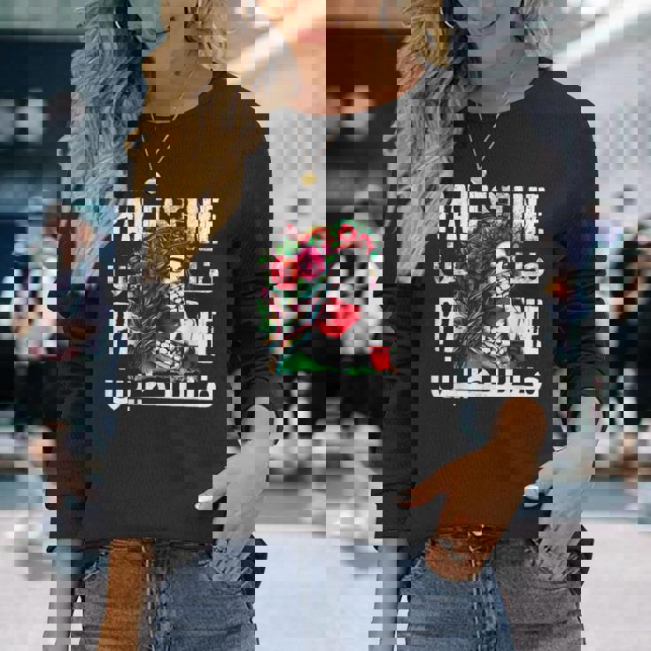 パレスチナのバンダナを持つパレスチナの少女 パレスチナ人 長袖Tシャツ 彼女への贈り物