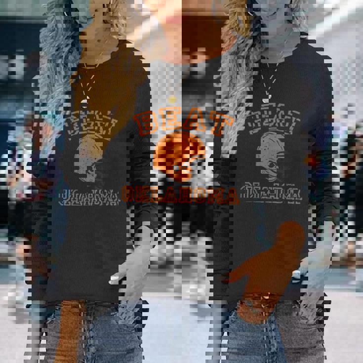 ビートオクラホマ カレッジフットボールtシャツ 長袖Tシャツ 彼女への贈り物