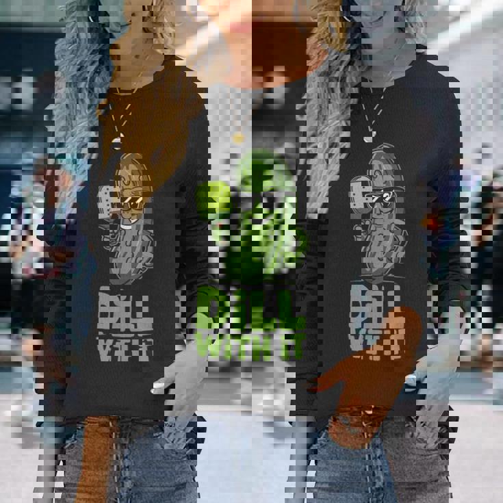 ピクルス ピックルボール キュウリ ベジタリアン ディル With It メンズ レディース 長袖Tシャツ 彼女への贈り物