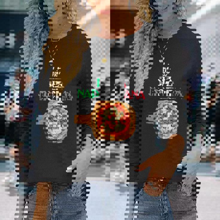 ピザ ナポレターナ イタリア ナポリ ピザ マルゲリータ 長袖Tシャツ 彼女への贈り物