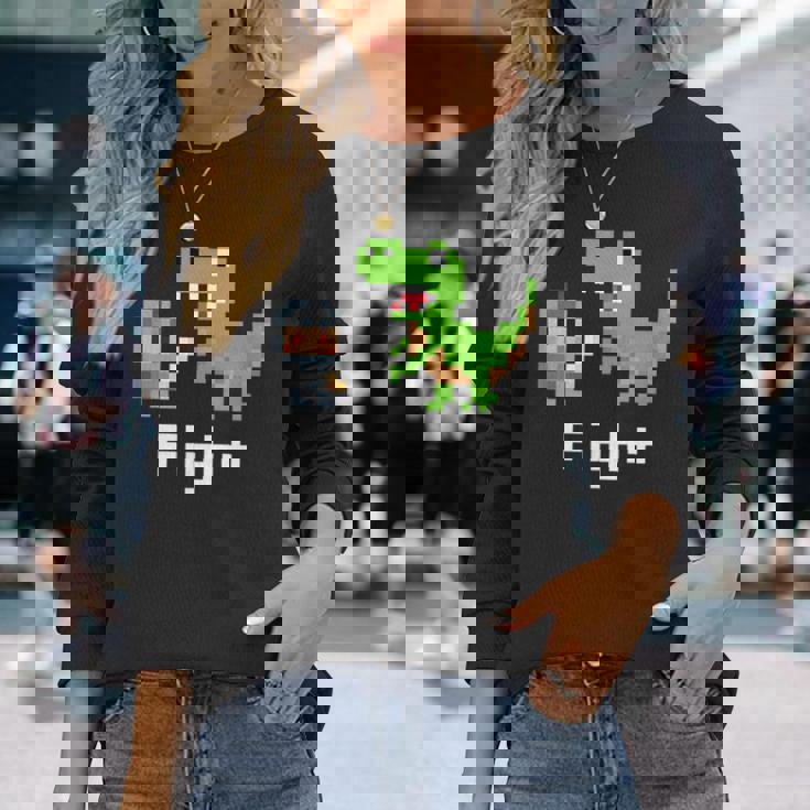 ファイト Rpg ゲーム ドット絵 モンスター 勇者 かわいい 長袖Tシャツ 彼女への贈り物