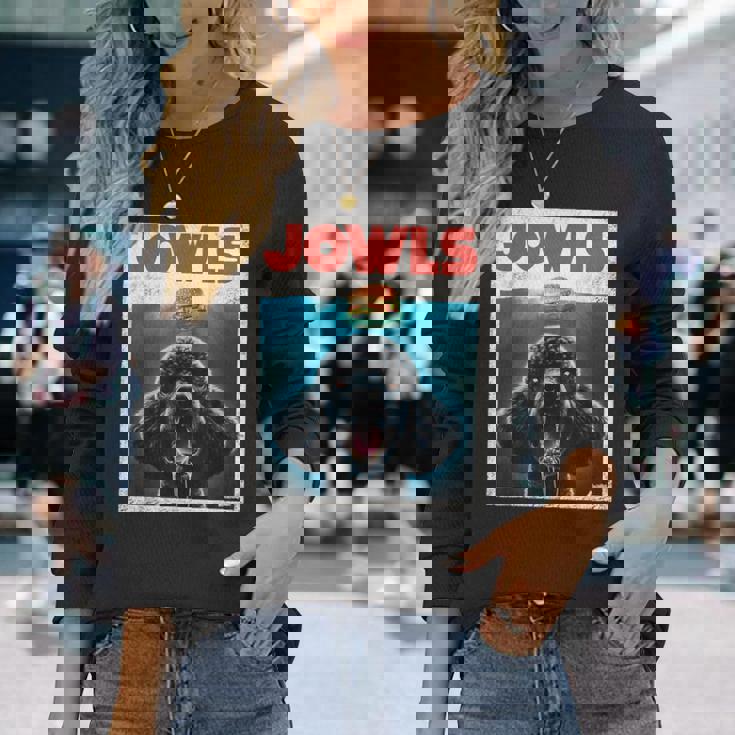 ファニープードル スタンダード プードル ジョール バーガー かわいい 犬 ママ お父さん 長袖Tシャツ 彼女への贈り物