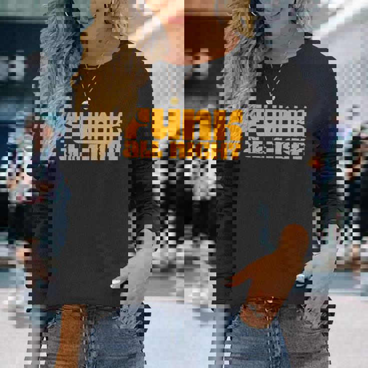 ファンク オールナイト 70年代 レトロ ソウル ファンク ディスコミュージック 長袖Tシャツ 彼女への贈り物