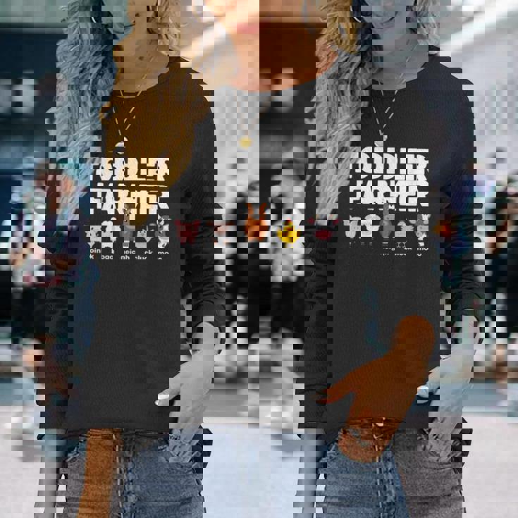 ファームアニマルサウンドoink Baa Neigh Cluck Moo 幼児農家 長袖Tシャツ 彼女への贈り物