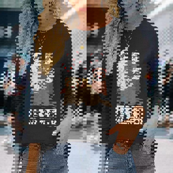 フェレット コレクター ファニー フェレット 恋人 長袖Tシャツ 彼女への贈り物