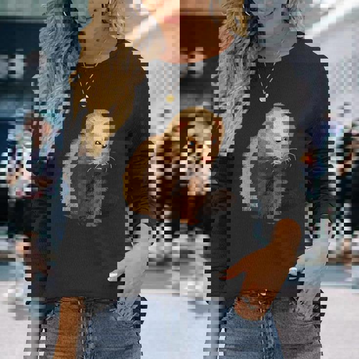 フェレットオーナーペットフェレット 長袖Tシャツ 彼女への贈り物