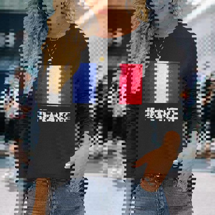 フランス国旗tシャツ 長袖Tシャツ 彼女への贈り物