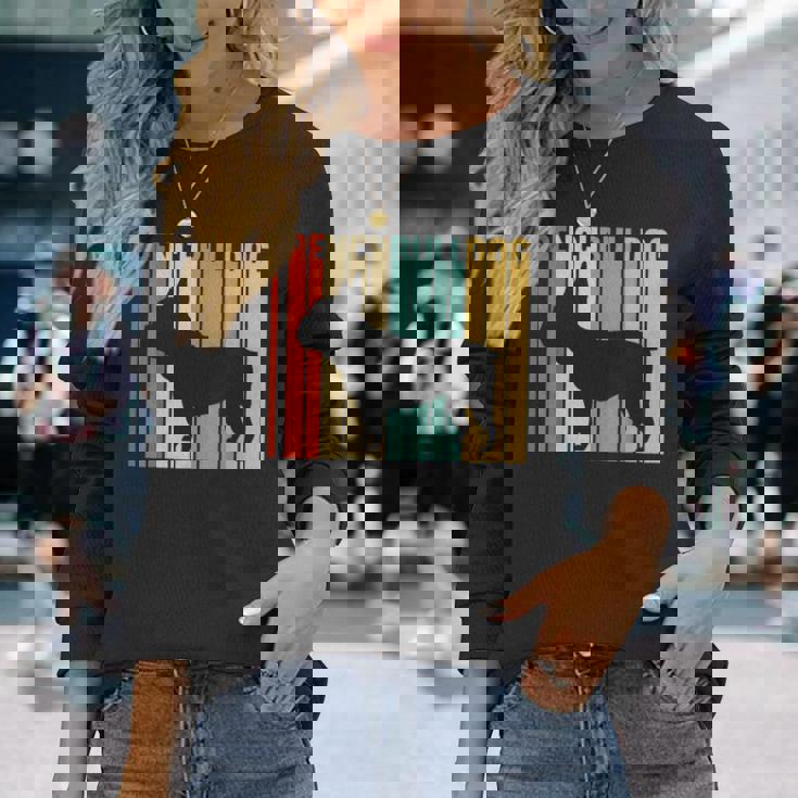 フレンチブルドッグ レトロ フレンチリー 犬 犬の飼い主 フレンチドッグ 長袖Tシャツ 彼女への贈り物