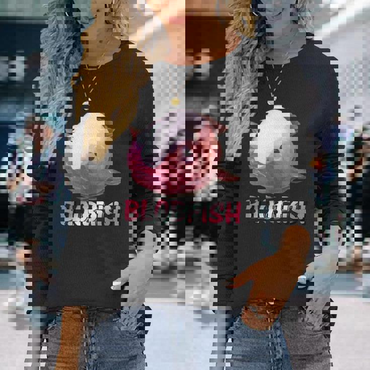 ブロブフィッシュ Blobfish 深海のおじさん 深海のアイドル ぷよぷよ おもしろい かわいい 魚 動物 きもかわ 長袖Tシャツ 彼女への贈り物