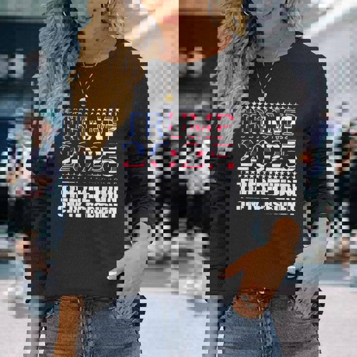 プロトランプシャツ2024 大統領トランプの帰還 2025 長袖Tシャツ 彼女への贈り物