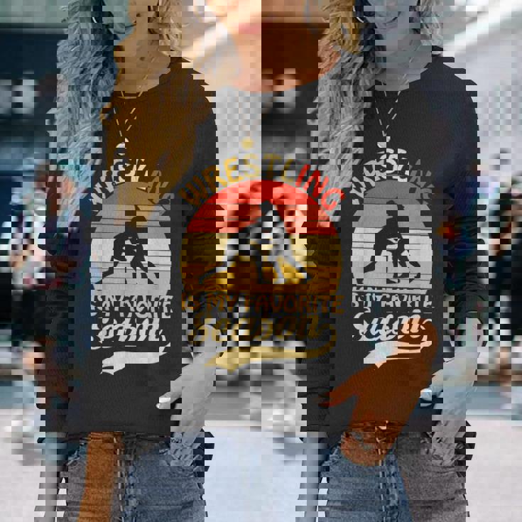 プロレス生活 高校レスリング部 レスリングコーチ 長袖Tシャツ 彼女への贈り物