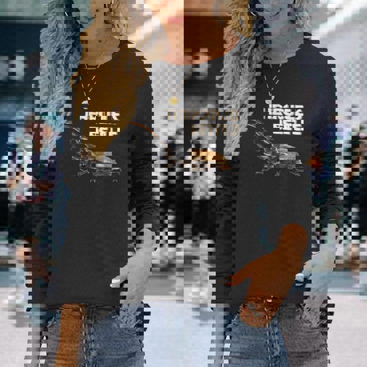 ヘラクレスカブトムシの写真 長袖Tシャツ 彼女への贈り物