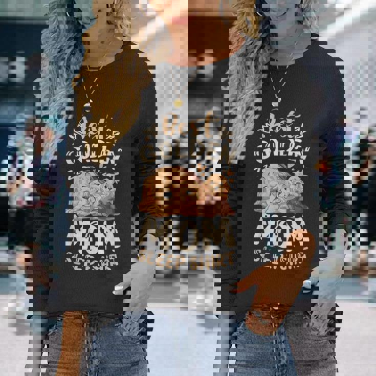 ベスト・ゴールデン・ママ、子犬とゴールデン・レトリーバー 長袖Tシャツ 彼女への贈り物