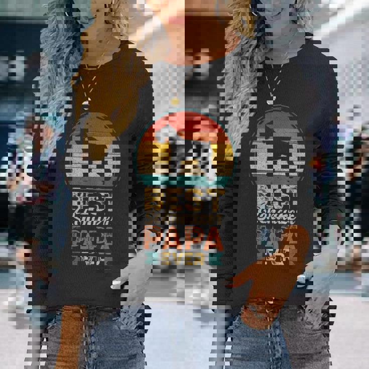 ベスト・シュナウザー・パパ ミニチュア・シュナウザー 長袖Tシャツ 彼女への贈り物