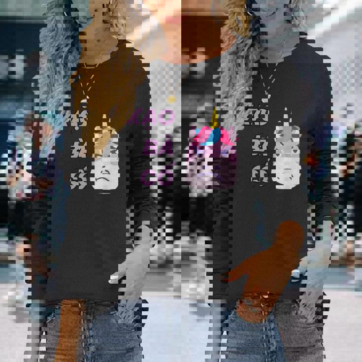 ベトナム ベトナム語 ベトナムの言葉 ザオバーコー 面白いジョーク 嘘つき ユニコーン 長袖Tシャツ 彼女への贈り物