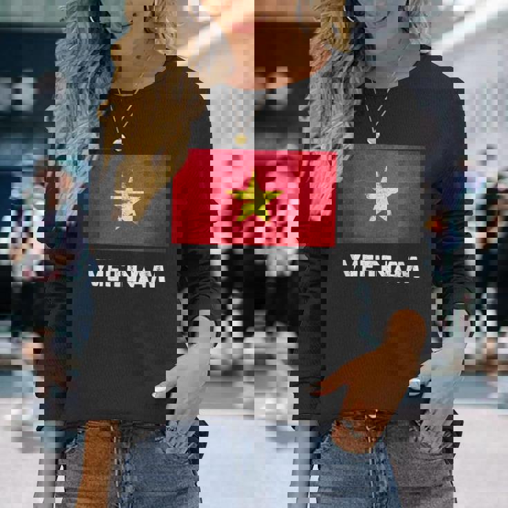 ベトナム国旗tシャツ 長袖Tシャツ 彼女への贈り物