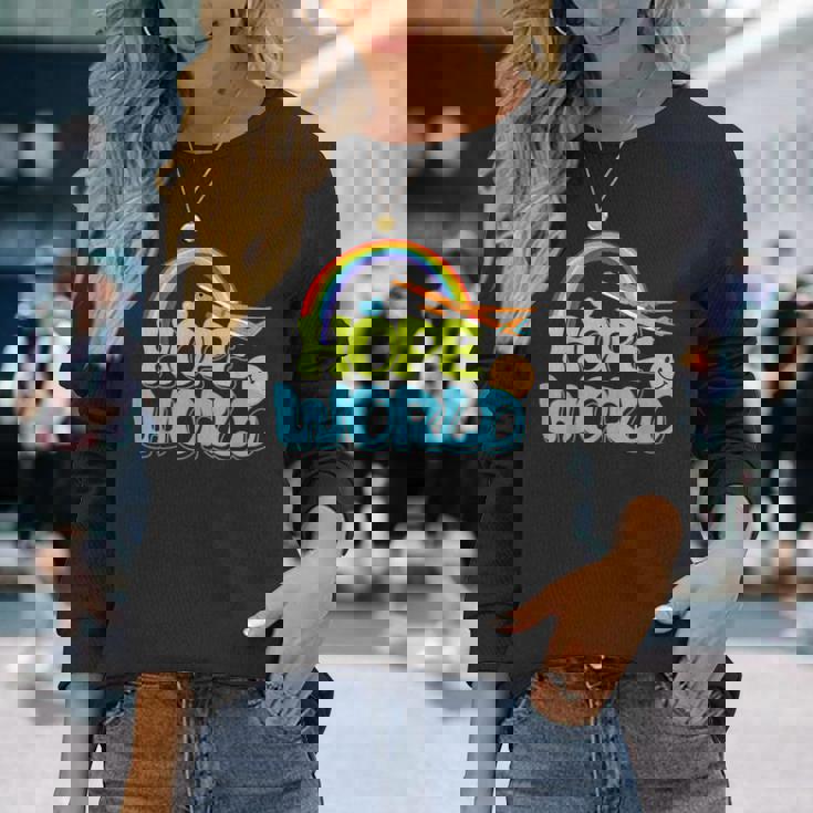 ホープレインボーワールド 長袖Tシャツ 彼女への贈り物