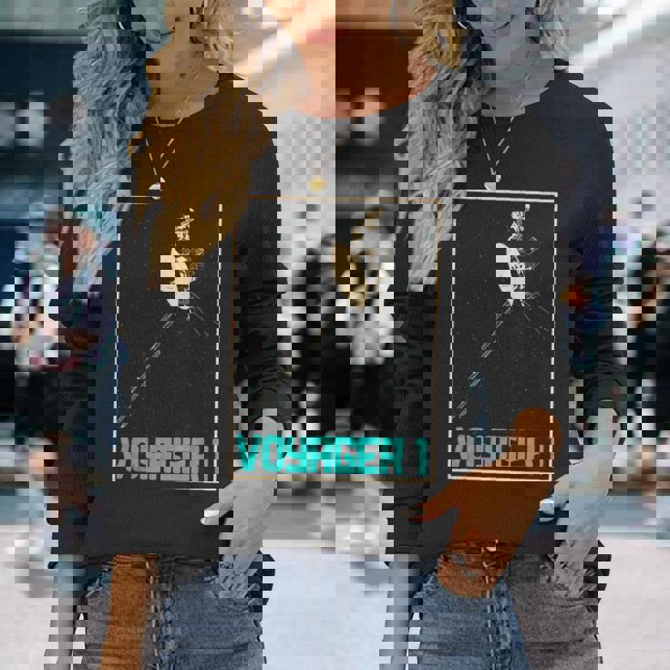 ボイジャー1星間宇宙探査機 太陽系天文学 長袖Tシャツ 彼女への贈り物