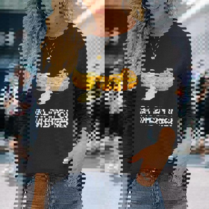 ボールパイソン ささやき蛇 爬虫類 爬虫類 バナナ 長袖Tシャツ 彼女への贈り物