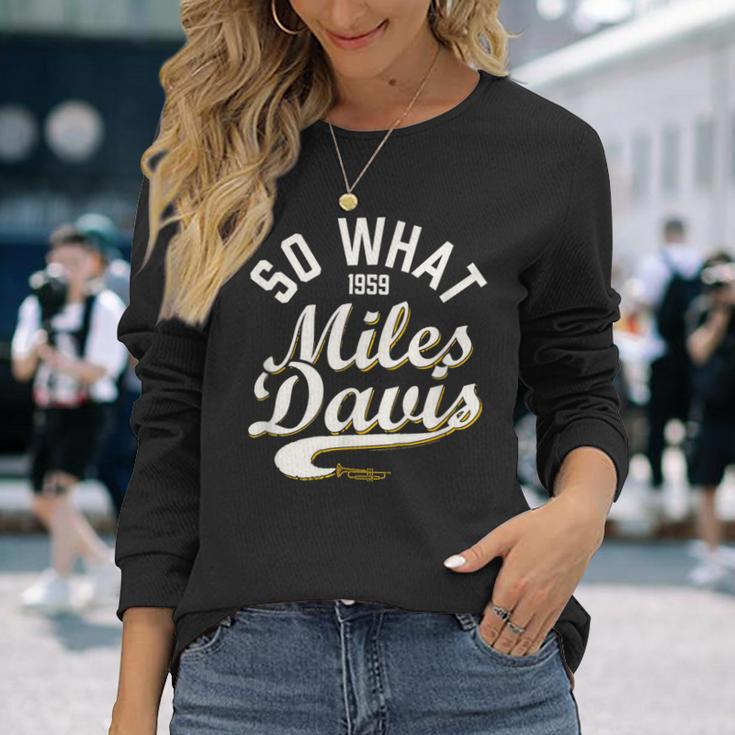 マイルス・デイヴィスo What Collegiatecript 1959 長袖Tシャツ 彼女への贈り物