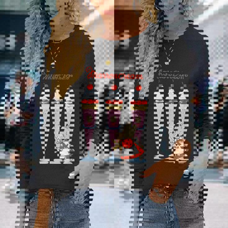 マロンクリーム パフェ 長袖Tシャツ 彼女への贈り物