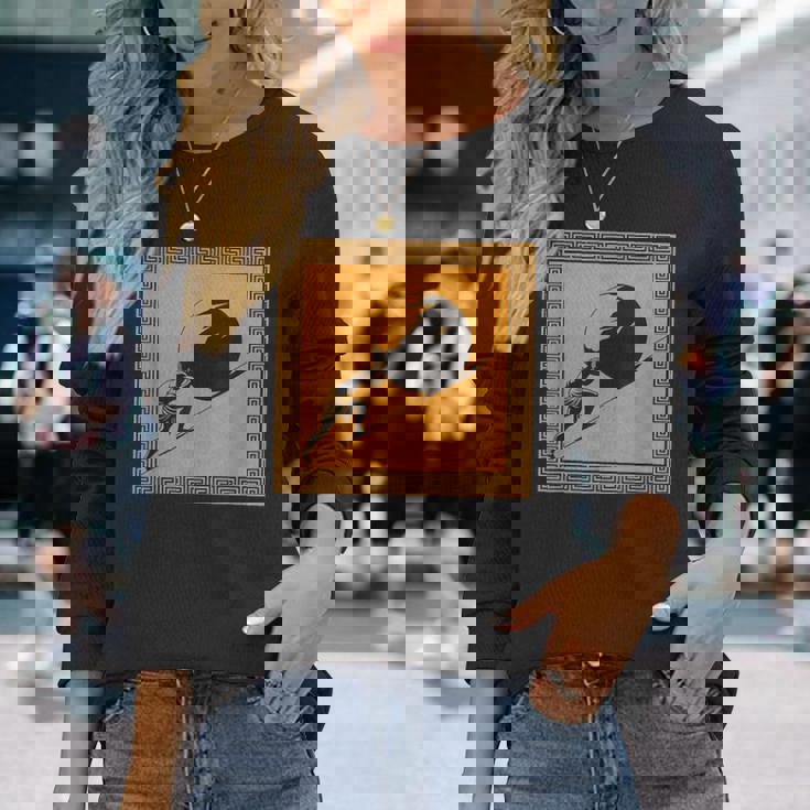 ミニマリストシーシュポス神話 ギリシャ神話 古代ギリシャ美術 長袖Tシャツ 彼女への贈り物