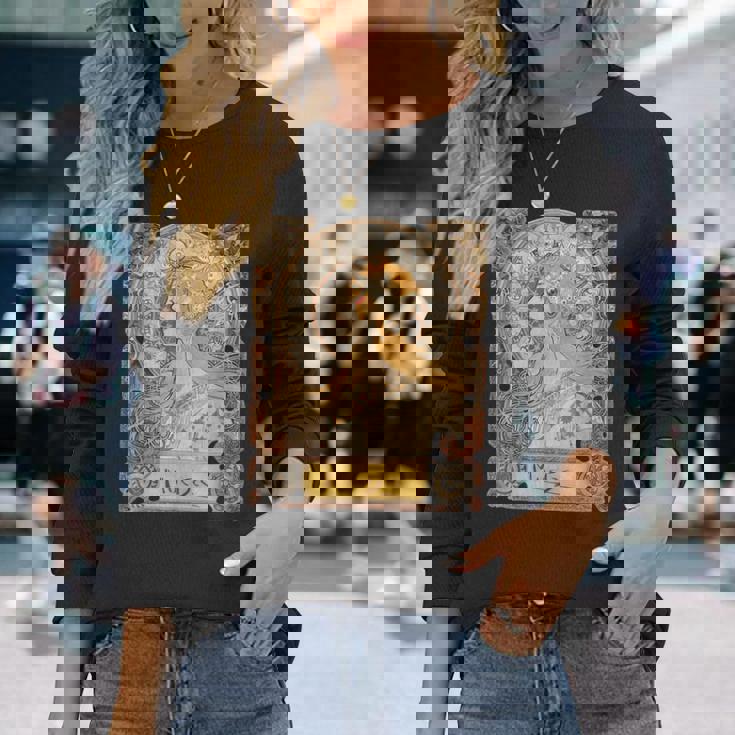 ミュシャラプリュムゾディアックレディアールヌーボー 長袖Tシャツ 彼女への贈り物