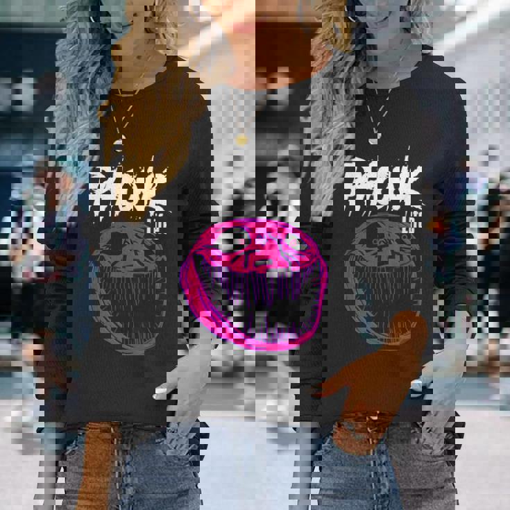 ミーム 怖いトロール シグマフォンク 長袖Tシャツ 彼女への贈り物