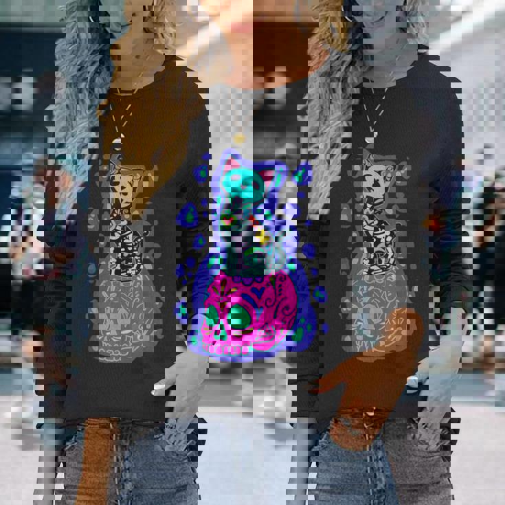 メキシコ シュガースカル メキシカン 長袖Tシャツ 彼女への贈り物