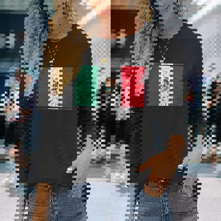 メキシコ国旗グラフィック メンズ レディース キッズ 長袖Tシャツ 彼女への贈り物