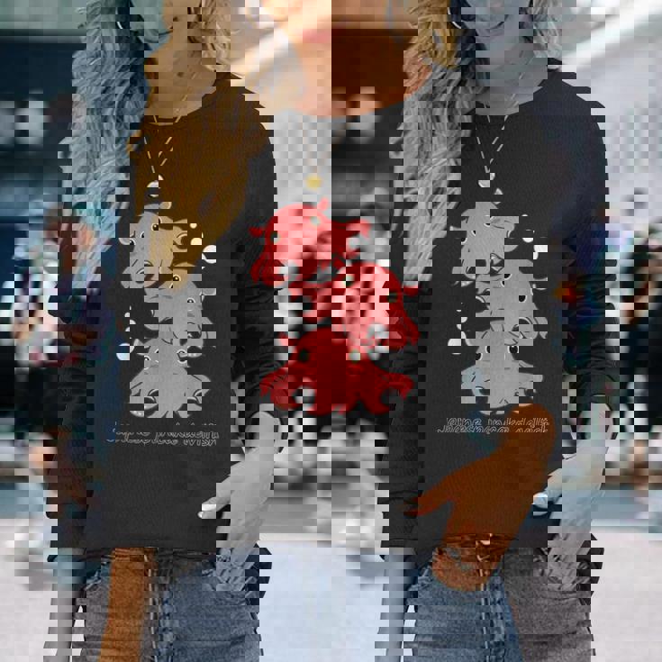 メンダコ 深海生物 Mendako 長袖Tシャツ 彼女への贈り物