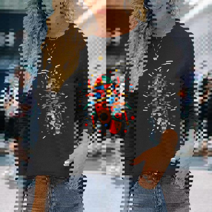 モダン 幾何学的 ミニマリズム イラスト ゴキブリ グラフィック 長袖Tシャツ 彼女への贈り物