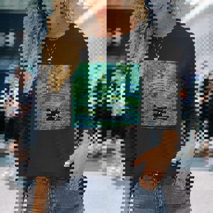 モネの睡蓮の池 長袖Tシャツ 彼女への贈り物