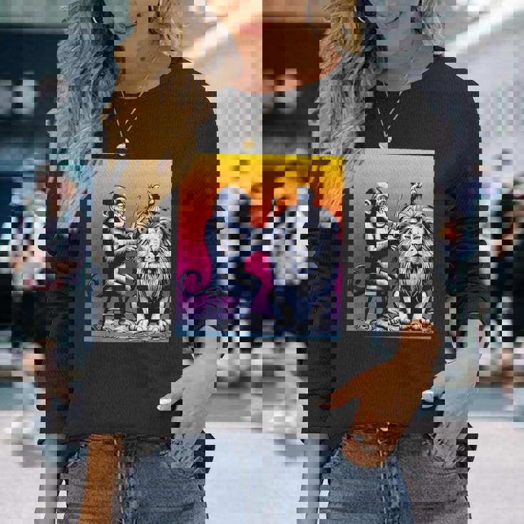 モンキー美容師 長袖Tシャツ 彼女への贈り物