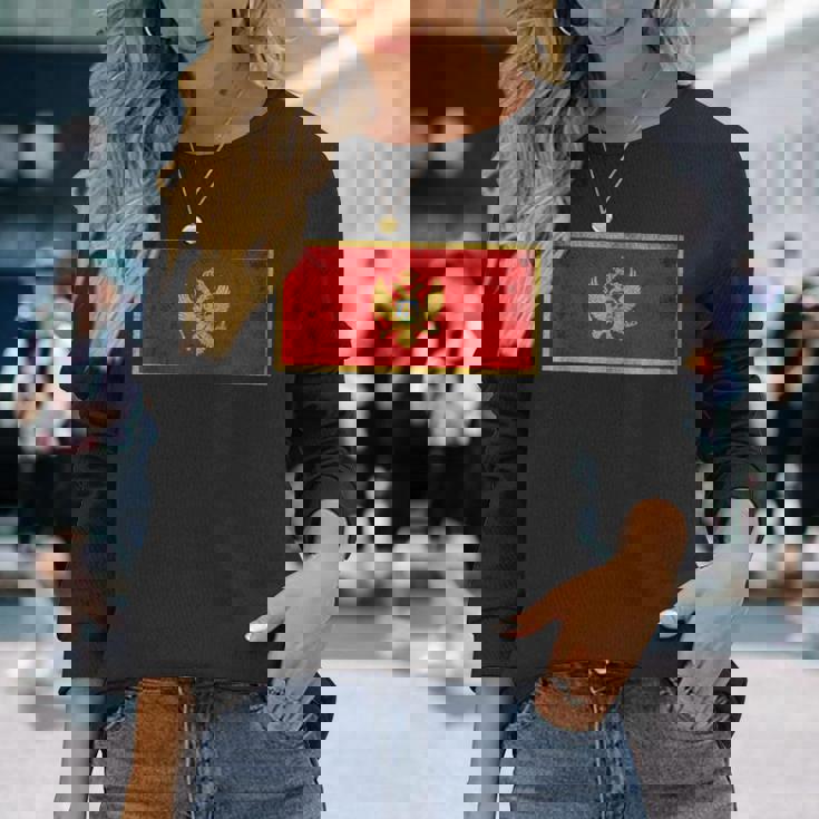 モンテネグロ国旗グラフィック メンズ レディース キッズ 長袖Tシャツ 彼女への贈り物