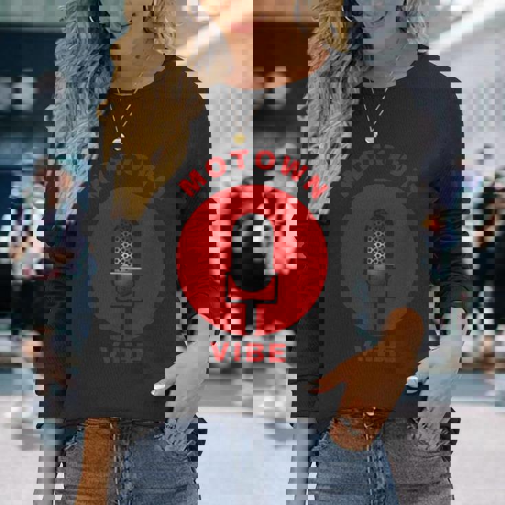 モータウン マイク バイブ ミュージック 長袖Tシャツ 彼女への贈り物