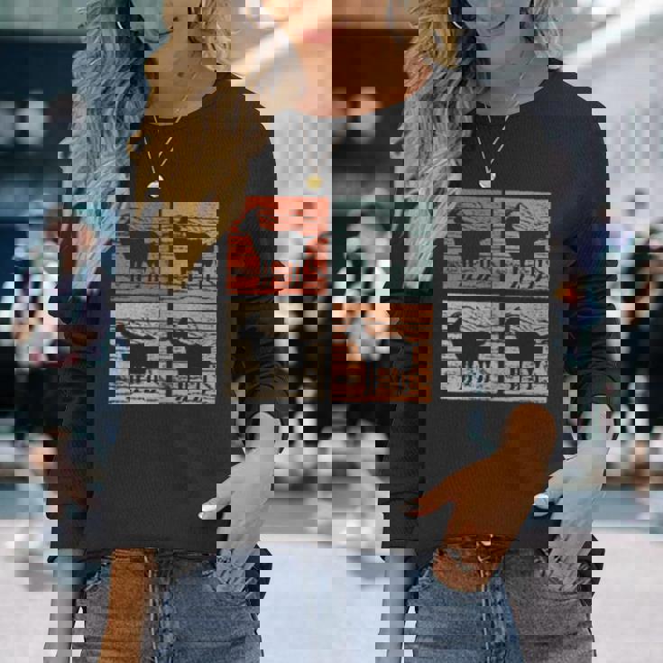 ヤギ レトロスタイル ヤギ好き ヤギ 長袖Tシャツ 彼女への贈り物